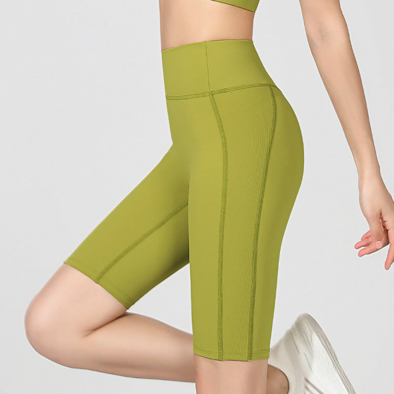 Tight hip lift and abdominal fitness crop pants