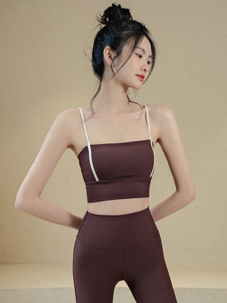 Thin strap fitness bra