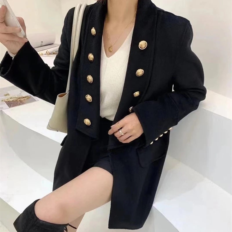 Office Lady Cashmere Blend Wool Jacket