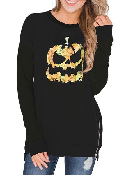 Outerwear Hoodies Long Sleeves Floral Print Hooded Sweatshirt