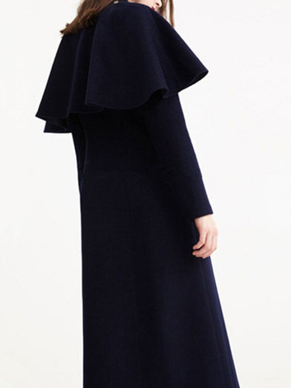 Outerwear Stand Collar Long Sleeves Convertible Retro Coat