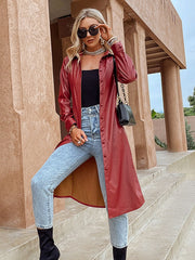 Outerwear Turndown Collar Long Sleeves Removable Wrap Coat