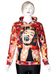 Oversized Hoodie Marilyn Monroe Portrait Mosaic Printed Sweatshirt