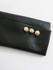 PU Leather Turndown Collar Long Sleeve Double Breasted Jackets