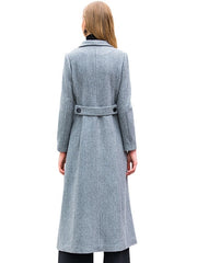 Pea Coat Long Sleeve Turndown Collar Shaping Wool Coats