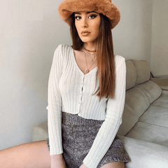 Pearl Button Long Sleeve Cardigan