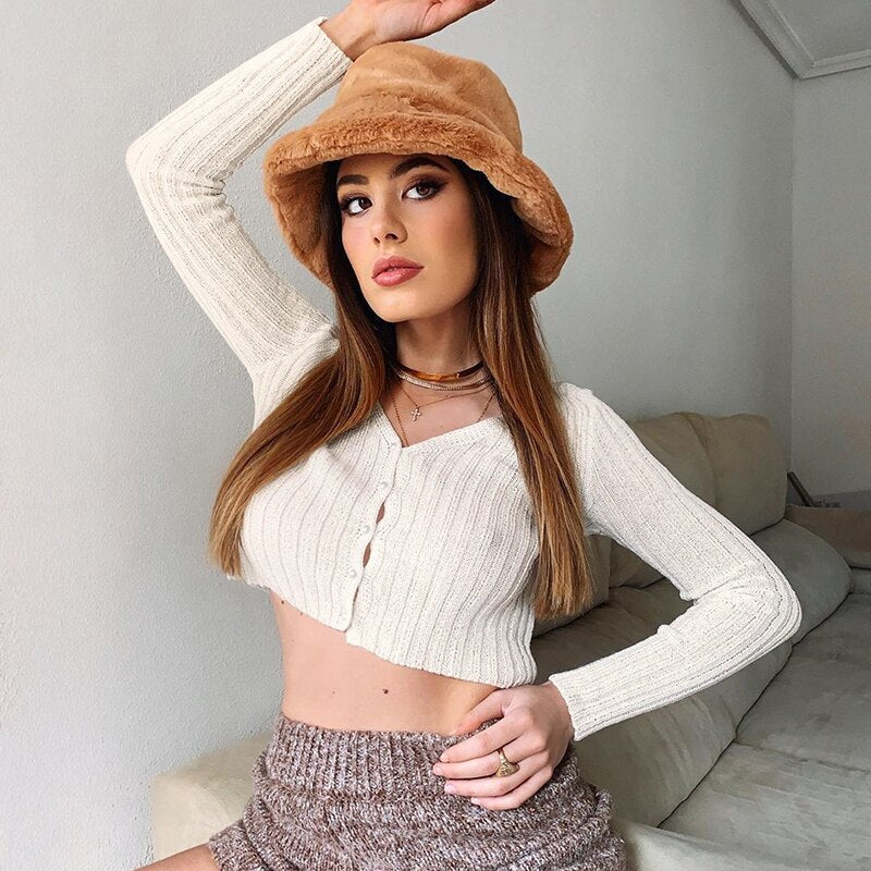 Pearl Button Long Sleeve Cardigan