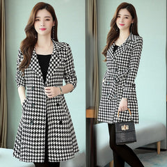 Plaid Jacket Turndown Collar Oversized Coat