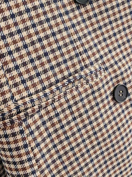 Plaid Turndown Collar Long Sleeves Double Breasted Short Jackets