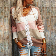 Plus Size Color Blocking Hooded Top