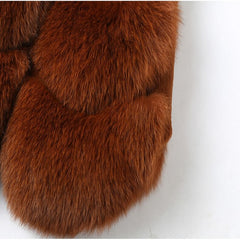 Plus Size Natural Fox Fur Sleeveless Vests