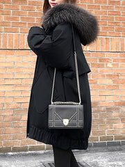 Pockets Hooded Zipper Long Sleeves Casual Oversized Normal Puffer Coats Outerwear