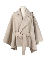 Poncho Turndown Collar Long Sleeve Polyester Oversized Cape
