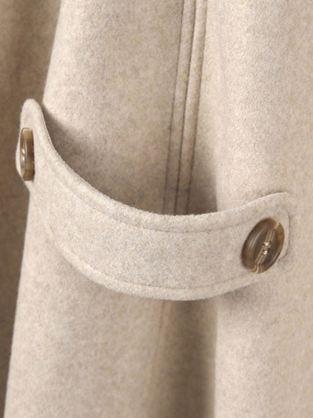 Poncho Turndown Collar Long Sleeve Polyester Oversized Cape
