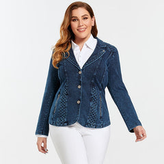 Premium Stretch Blouses Knitted Denim Jacket