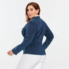 Premium Stretch Blouses Knitted Denim Jacket