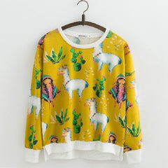 Print Cotton Hoodies Sweatshirts Casual Pullovers