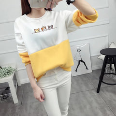 Print Sweatshirts Cotton Hoodies Fleece Inside Warm Pullovers