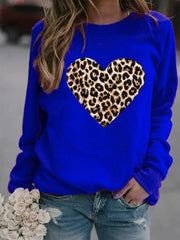 Printed Fleece Long Sleeve O Neck Loose Sweatshirt Hoodie Pullovers