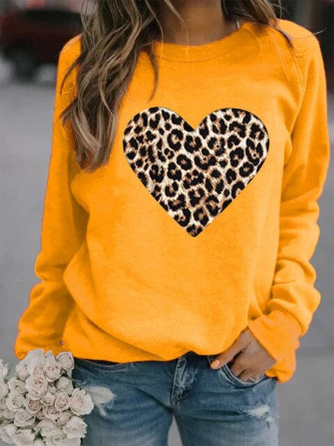 Printed Fleece Long Sleeve O Neck Loose Sweatshirt Hoodie Pullovers