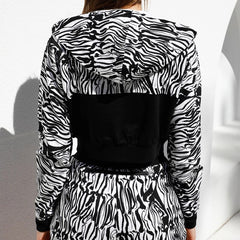 Printed Long Sleeve Cropped Jacket