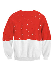 Printed Long Sleeve Pullover Christmas Oversized Sweatshirt