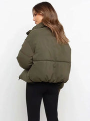 Puffer Coats Warmth High Collar Zipper Removable Outerwear