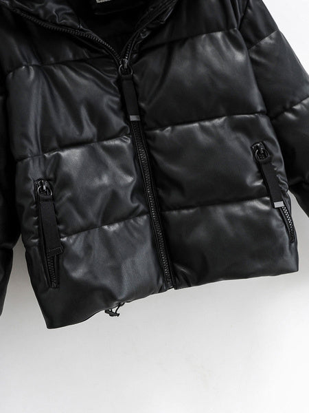 Puffer Hooded Long Sleeve Quilted Coat
