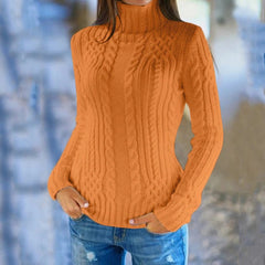 Pullover High-Neck Knitted Fashion Sweater