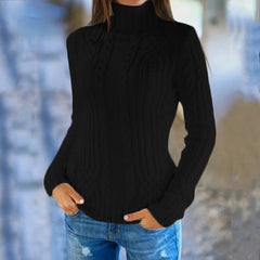 Pullover High-Neck Knitted Fashion Sweater