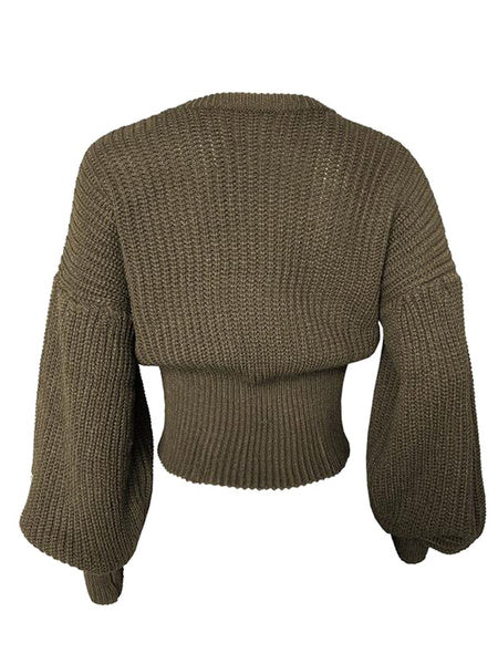 Pullover Jewel Neck Long Sleeves Stand Collar Acrylic Sweaters