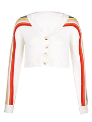 Pullover Stripes Long Sleeves Acrylic Sweaters