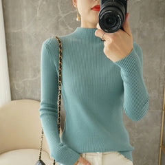 Pullovers Casual Half turtleneck Long Sleeve Sweater