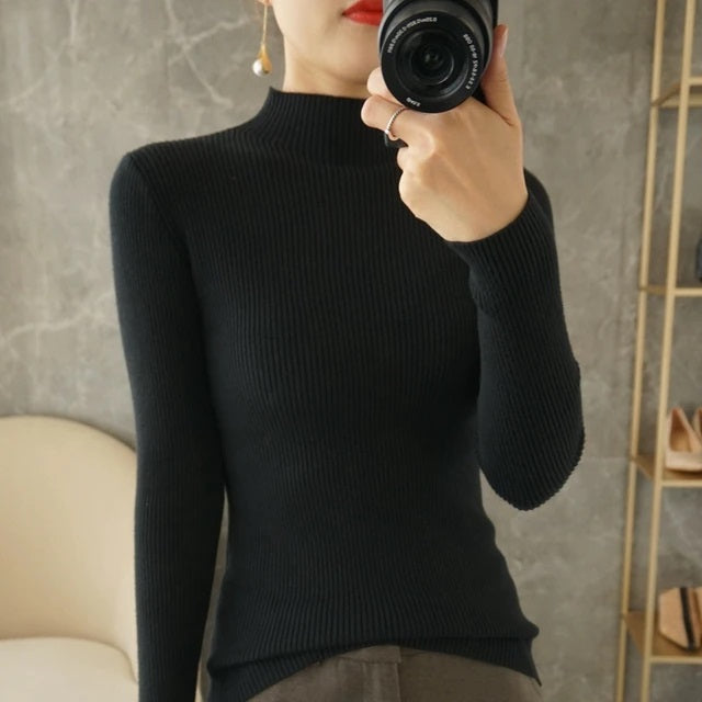 Pullovers Casual Half turtleneck Long Sleeve Sweater