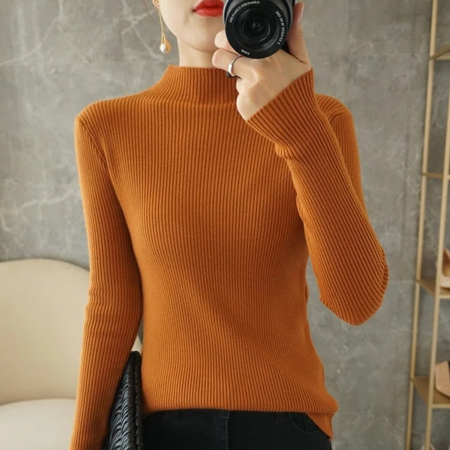 Pullovers Casual Half turtleneck Long Sleeve Sweater