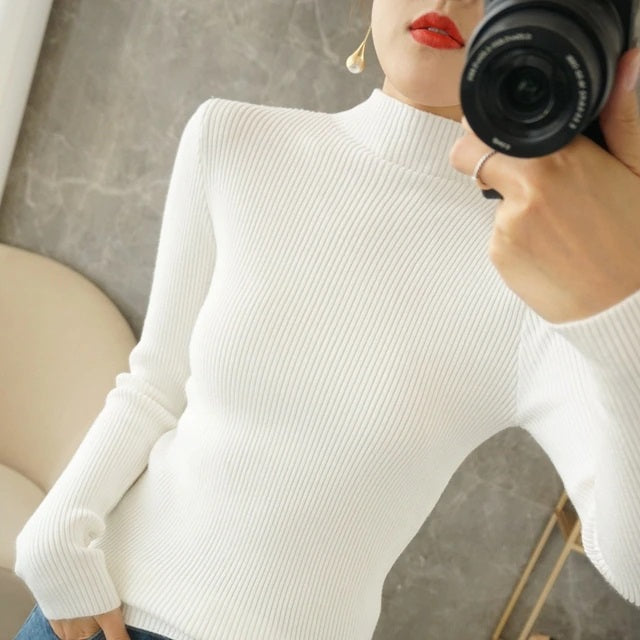 Pullovers Casual Half turtleneck Long Sleeve Sweater