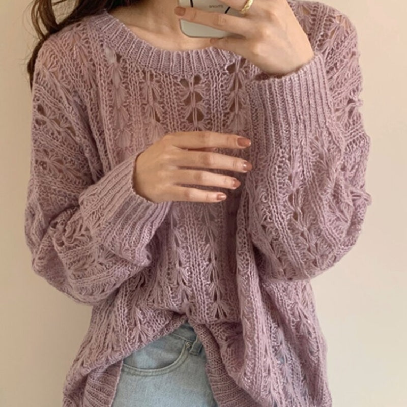 Pullovers Cutout Elegant Sexy Jumpers Sweaters