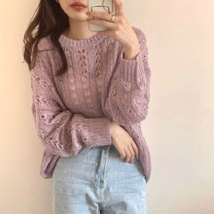 Pullovers Cutout Elegant Sexy Jumpers Sweaters