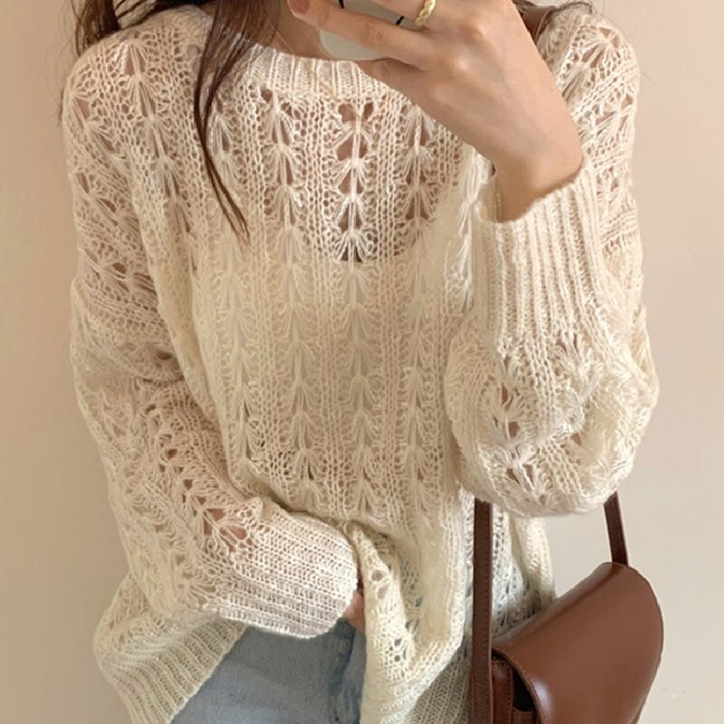Pullovers Cutout Elegant Sexy Jumpers Sweaters