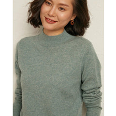 Pullovers Half Turtleneck Loose Wool Sweaters