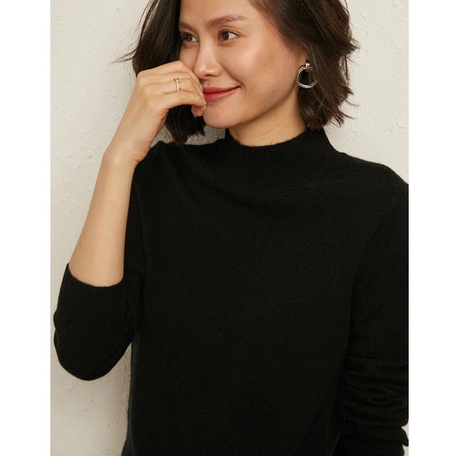 Pullovers Half Turtleneck Loose Wool Sweaters