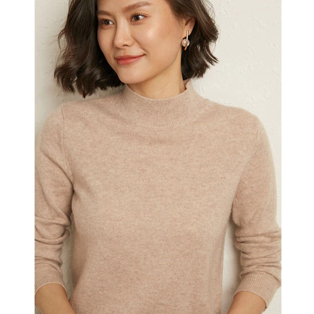 Pullovers Half Turtleneck Loose Wool Sweaters