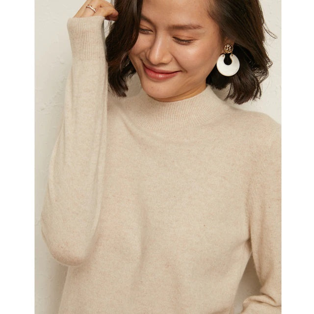 Pullovers Half Turtleneck Loose Wool Sweaters