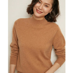 Pullovers Half Turtleneck Loose Wool Sweaters
