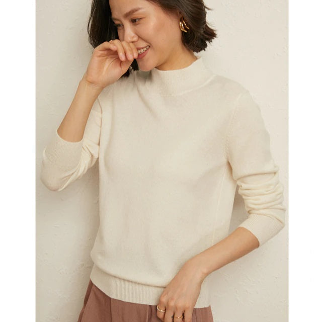 Pullovers Half Turtleneck Loose Wool Sweaters