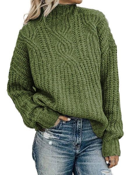 Pullovers Jewel Neck Long Sleeves Acrylic Sweaters