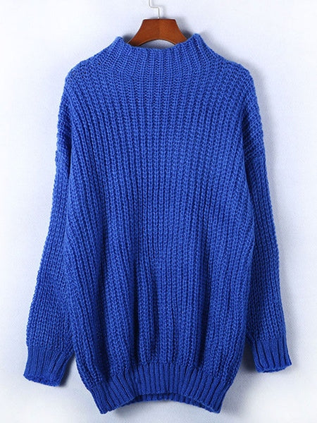 Pullovers Jewel Neck Long Sleeves Acrylic Sweaters
