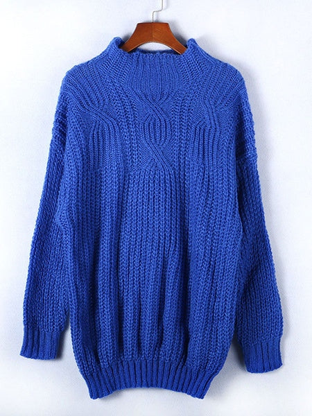 Pullovers Jewel Neck Long Sleeves Acrylic Sweaters