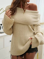 Pullovers Solid Bateau Neck Long Sleeves Acrylic Street Wear Sweaters
