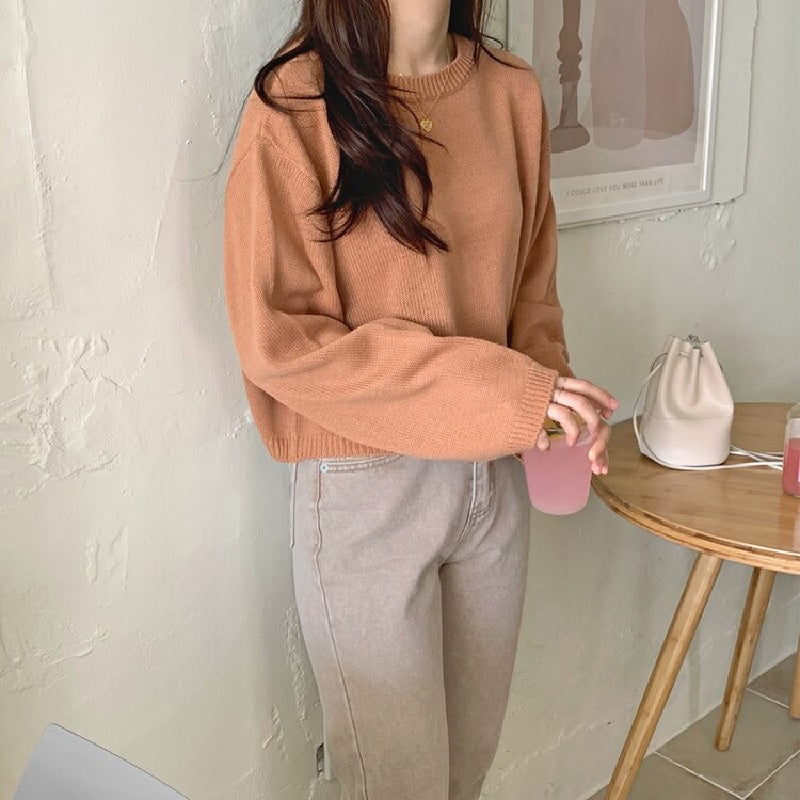 Pullovers Solid Colors Knitted Elegant Jumpers Sweaters